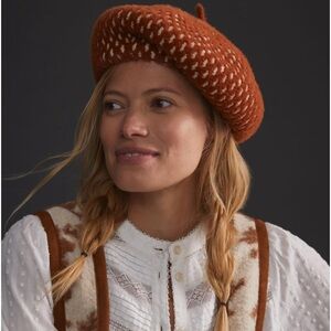 Anthropologie Stylish Brown Beret for Women